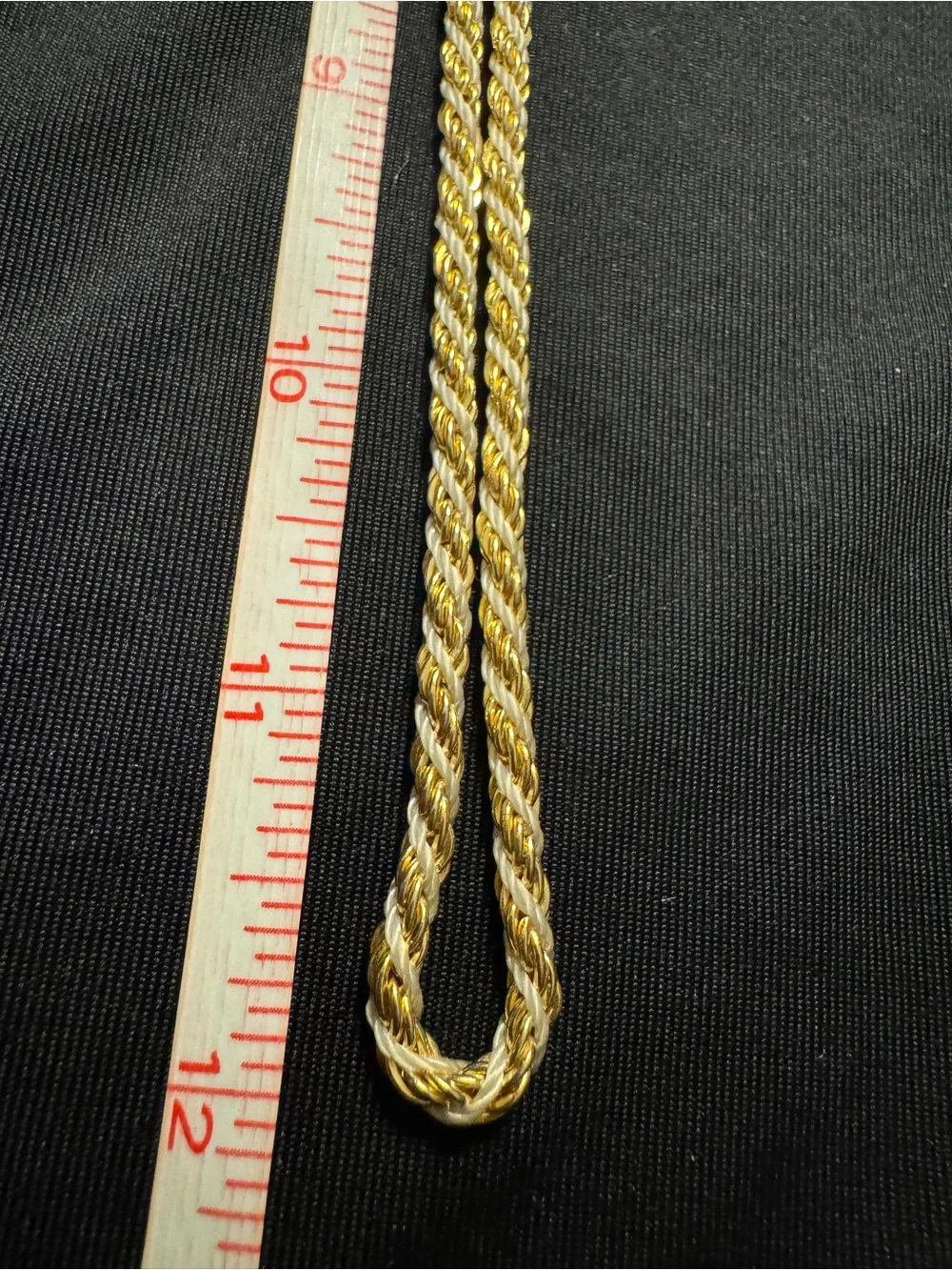 Vintage Bundle - Gold Tone Braided Rope Necklace and Filigree Drop Earrings